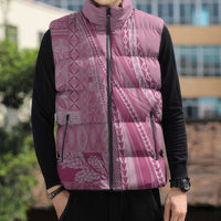 Pasifika Women's Day - Samoa Siapo Malu Tattoo Inspired Sleeveless Puffer Jacket Pink LT7 - Polynesian Pride