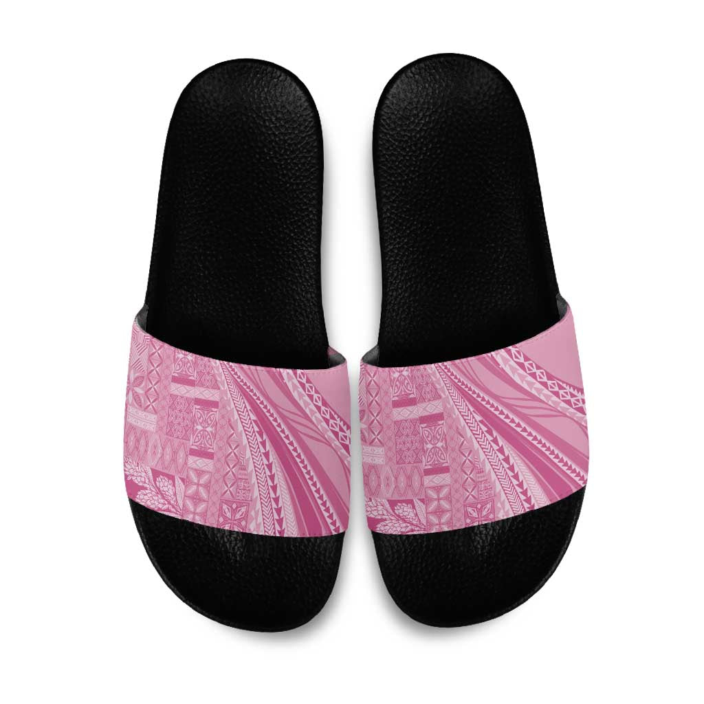 Pasifika Women's Day - Samoa Siapo Malu Tattoo Inspired Slide Sandals Pink LT7 Pink - Polynesian Pride