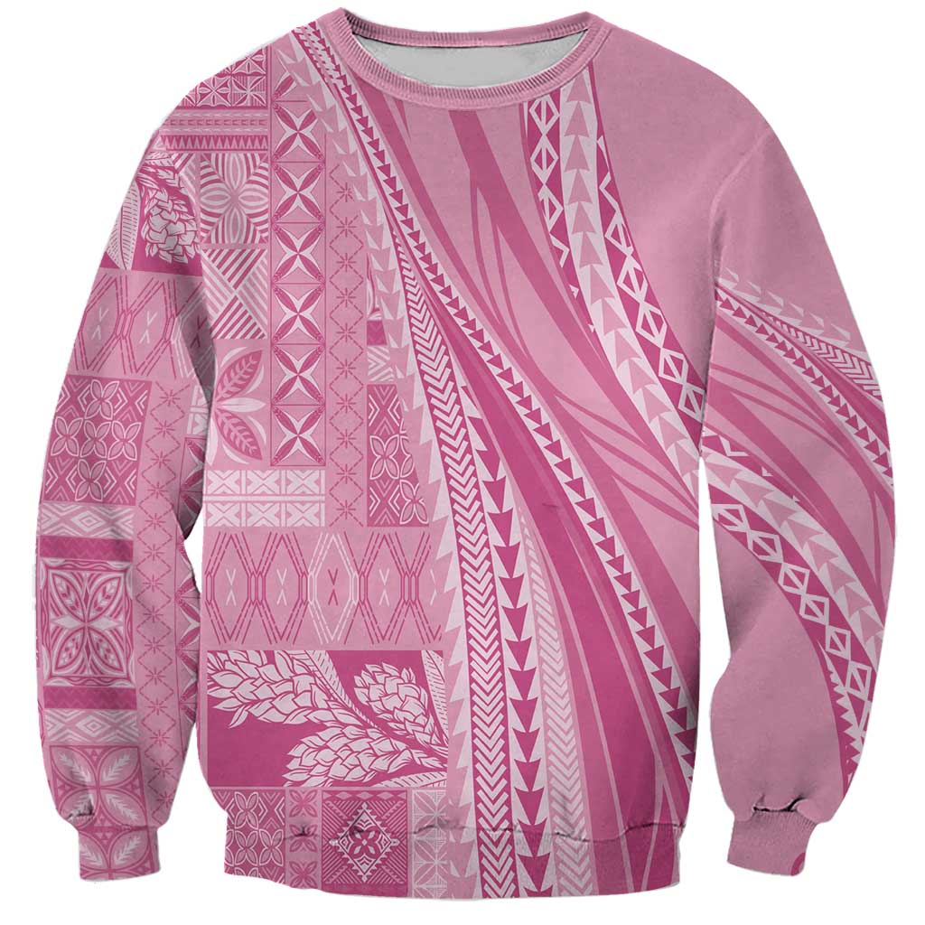 Pasifika Women's Day - Samoa Siapo Malu Tattoo Inspired Sweatshirt Pink LT7 Unisex Pink - Polynesian Pride