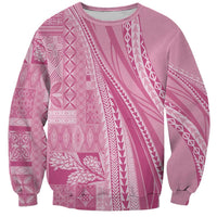 Pasifika Women's Day - Samoa Siapo Malu Tattoo Inspired Sweatshirt Pink LT7 Unisex Pink - Polynesian Pride