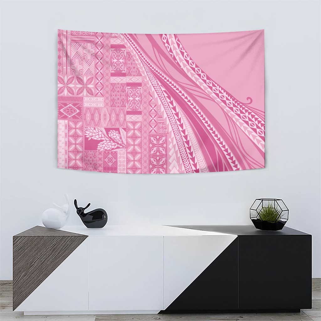 Pasifika Women's Day - Samoa Siapo Malu Tattoo Inspired Tapestry Pink LT7 - Polynesian Pride