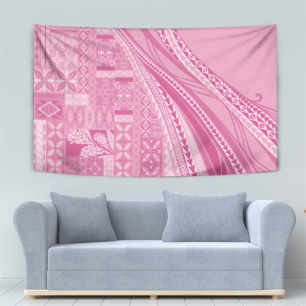 Pasifika Women's Day - Samoa Siapo Malu Tattoo Inspired Tapestry Pink LT7 - Polynesian Pride