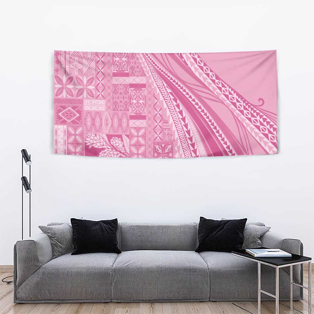 Pasifika Women's Day - Samoa Siapo Malu Tattoo Inspired Tapestry Pink LT7 - Polynesian Pride
