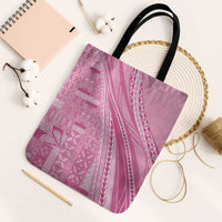 Pasifika Women's Day - Samoa Siapo Malu Tattoo Inspired Tote Bag Pink LT7 Black Strap One Size Pink - Polynesian Pride