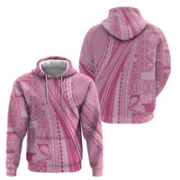 Pasifika Women's Day - Samoa Siapo Malu Tattoo Inspired Zip Hoodie Pink LT7 - Polynesian Pride