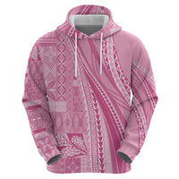 Pasifika Women's Day - Samoa Siapo Malu Tattoo Inspired Zip Hoodie Pink LT7 - Polynesian Pride
