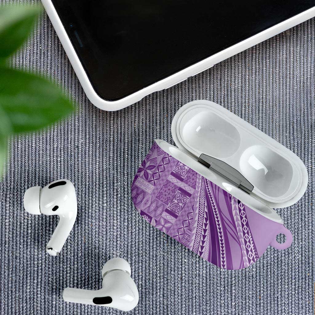 Pasifika Women's Day - Samoa Siapo Malu Tattoo Inspired AirPods Case Lavender LT7 - Polynesian Pride