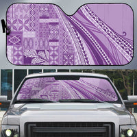 Pasifika Women's Day - Samoa Siapo Malu Tattoo Inspired Auto Sun Shade Lavender LT7 Lavender - Polynesian Pride