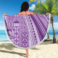 Pasifika Women's Day - Samoa Siapo Malu Tattoo Inspired Beach Blanket Lavender LT7 - Polynesian Pride