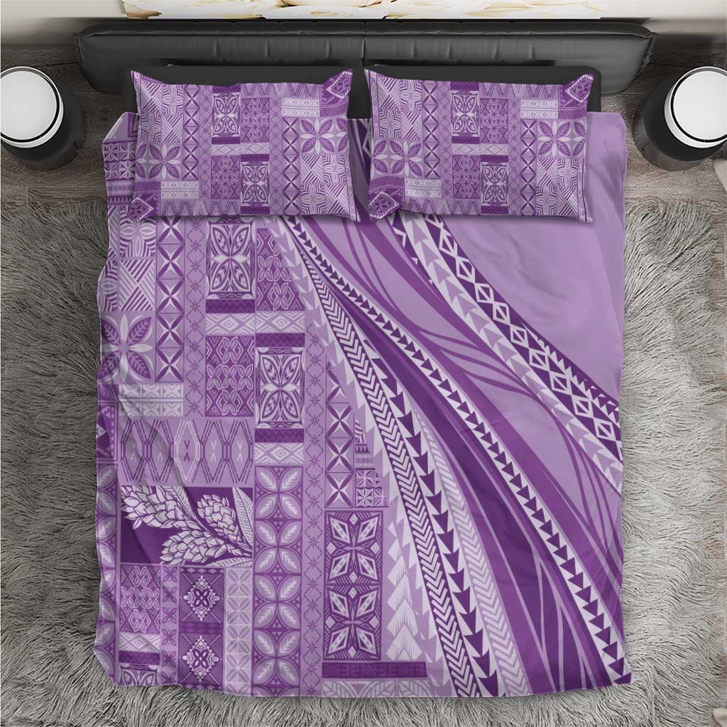 Pasifika Women's Day - Samoa Siapo Malu Tattoo Inspired Bedding Set Lavender LT7 Lavender - Polynesian Pride