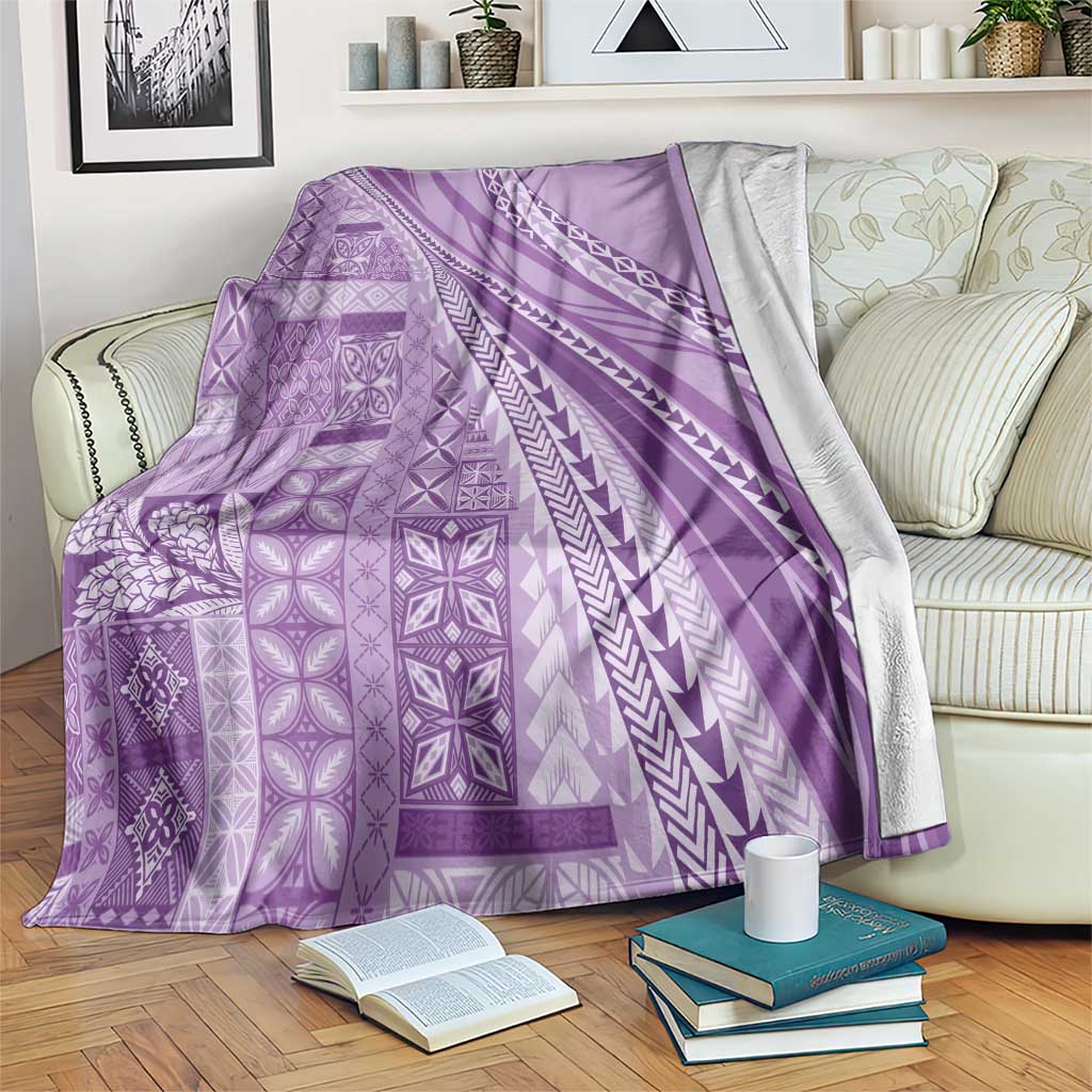 Pasifika Women's Day - Samoa Siapo Malu Tattoo Inspired Blanket Lavender LT7 Lavender - Polynesian Pride