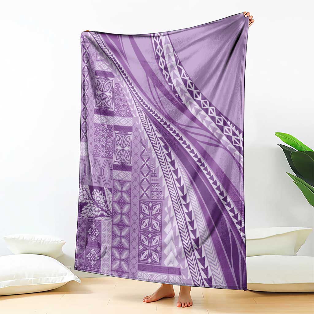 Pasifika Women's Day - Samoa Siapo Malu Tattoo Inspired Blanket Lavender LT7 - Polynesian Pride