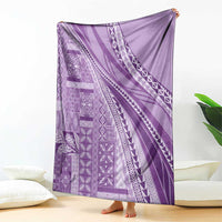 Pasifika Women's Day - Samoa Siapo Malu Tattoo Inspired Blanket Lavender LT7 - Polynesian Pride