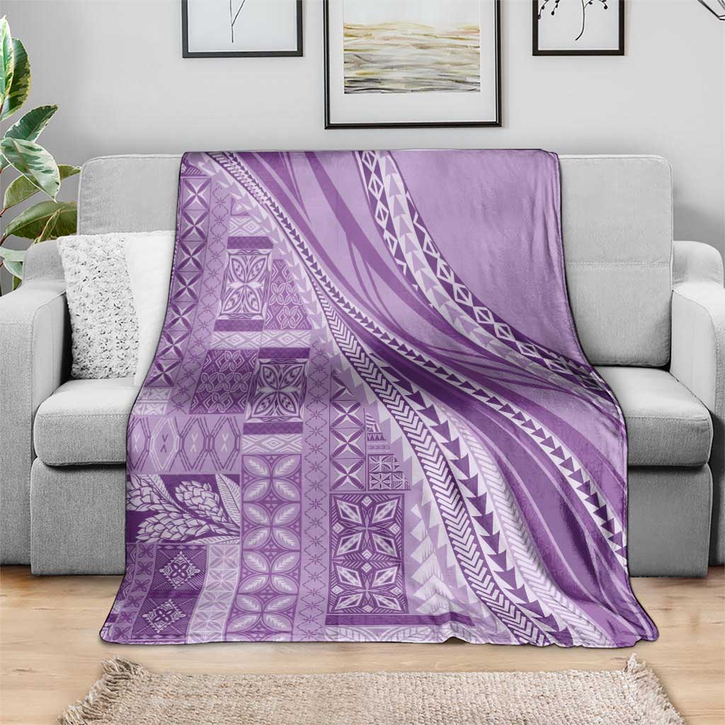 Pasifika Women's Day - Samoa Siapo Malu Tattoo Inspired Blanket Lavender LT7 - Polynesian Pride
