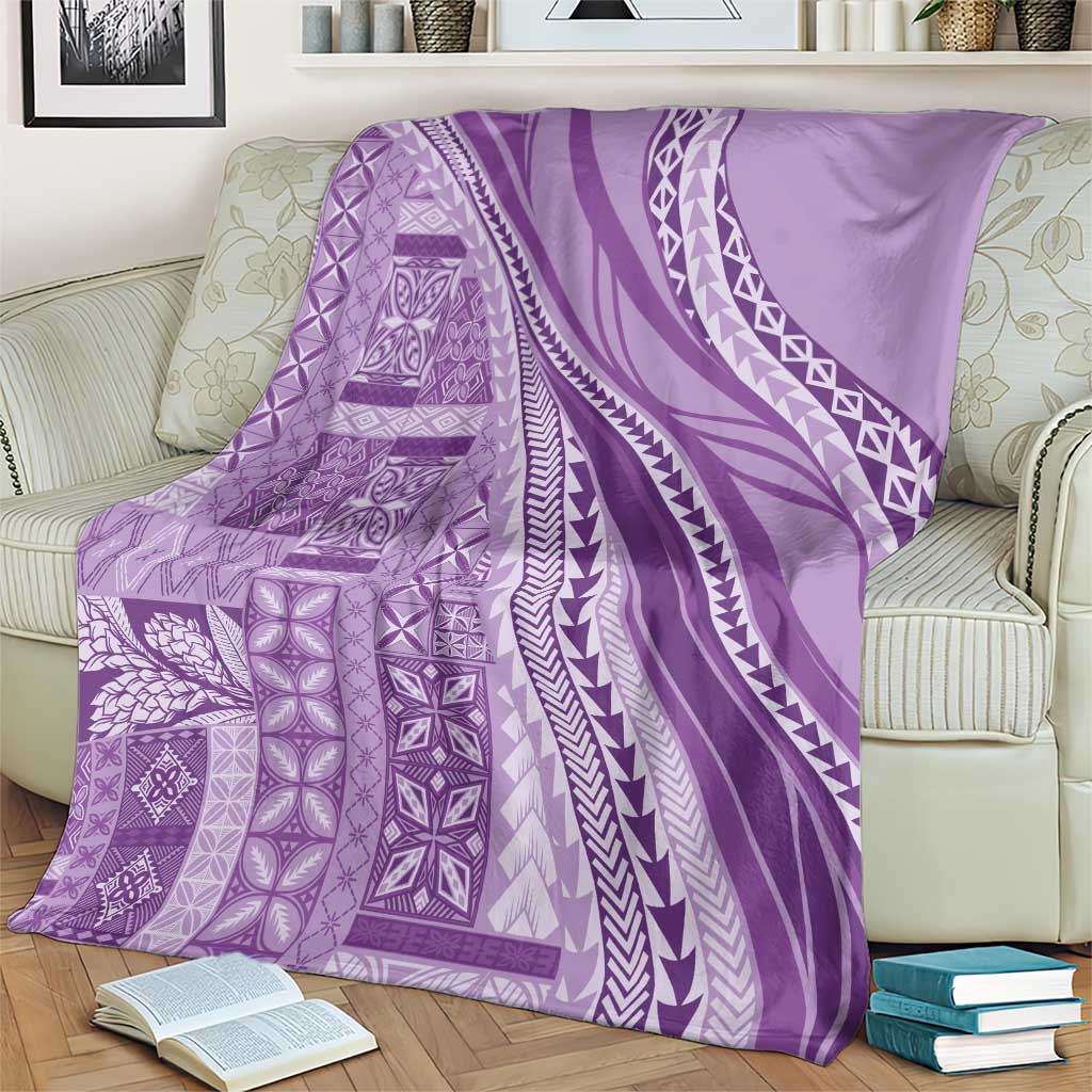 Pasifika Women's Day - Samoa Siapo Malu Tattoo Inspired Blanket Lavender LT7 - Polynesian Pride