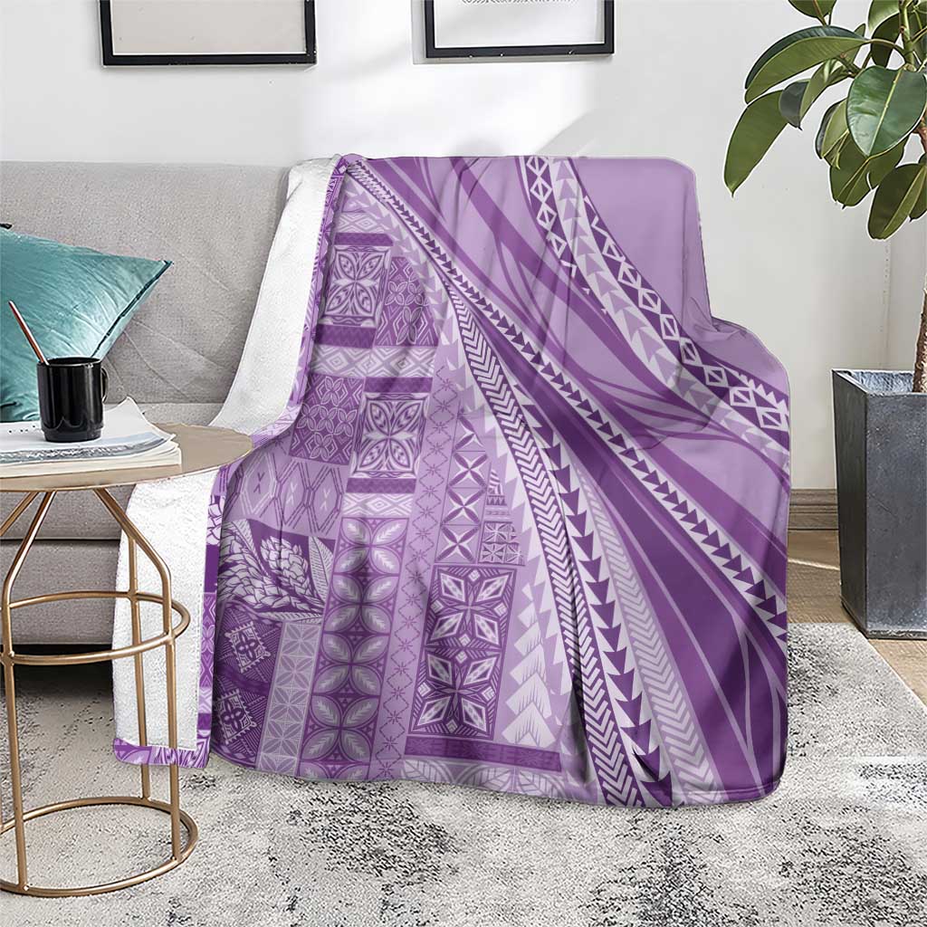 Pasifika Women's Day - Samoa Siapo Malu Tattoo Inspired Blanket Lavender LT7 - Polynesian Pride