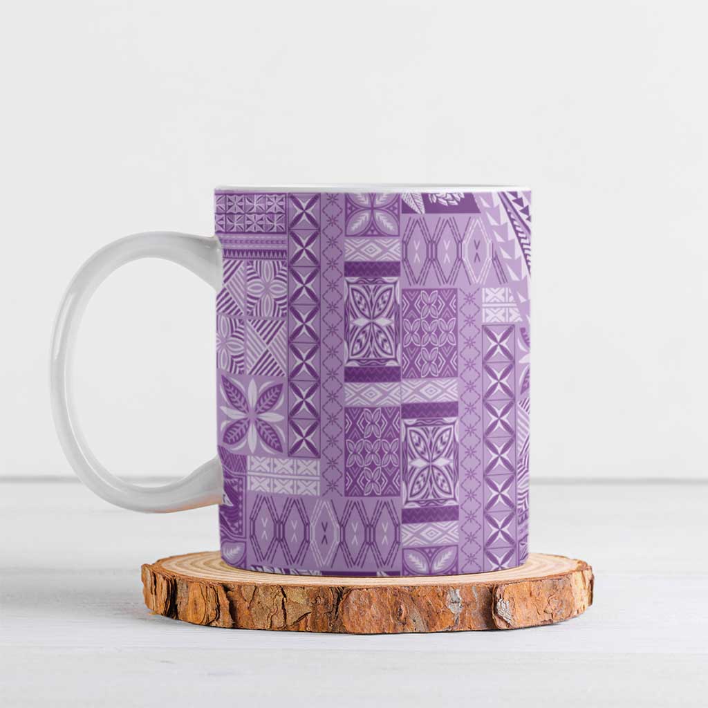 Pasifika Women's Day - Samoa Siapo Malu Tattoo Inspired Ceramic Mug Lavender LT7 Lavender - Polynesian Pride