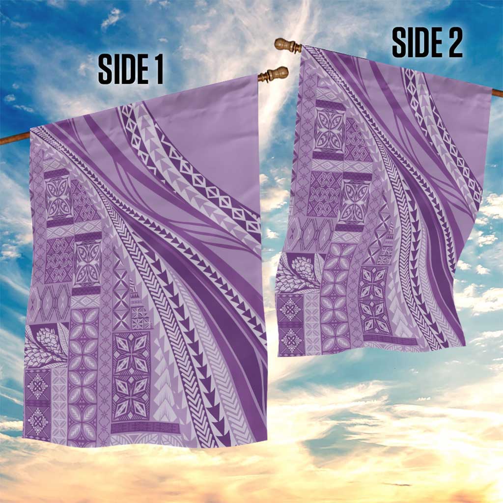 Pasifika Women's Day - Samoa Siapo Malu Tattoo Inspired Garden Flag Lavender LT7 - Polynesian Pride