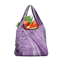 Pasifika Women's Day - Samoa Siapo Malu Tattoo Inspired Grocery Bag Lavender LT7 1-pack One Size Lavender - Polynesian Pride