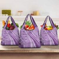 Pasifika Women's Day - Samoa Siapo Malu Tattoo Inspired Grocery Bag Lavender LT7 3-pack One Size Lavender - Polynesian Pride