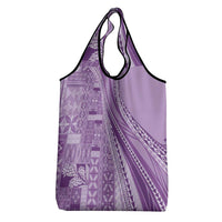 Pasifika Women's Day - Samoa Siapo Malu Tattoo Inspired Grocery Bag Lavender LT7 - Polynesian Pride