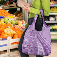 Pasifika Women's Day - Samoa Siapo Malu Tattoo Inspired Grocery Bag Lavender LT7 - Polynesian Pride