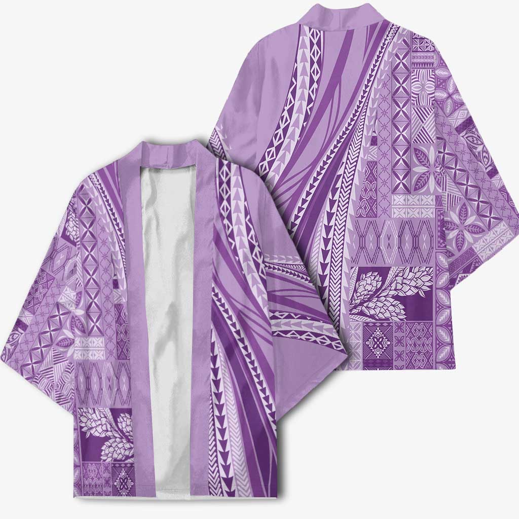 Pasifika Women's Day - Samoa Siapo Malu Tattoo Inspired Kimono Lavender LT7 - Polynesian Pride