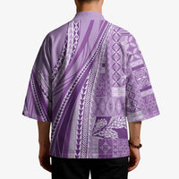 Pasifika Women's Day - Samoa Siapo Malu Tattoo Inspired Kimono Lavender LT7 - Polynesian Pride