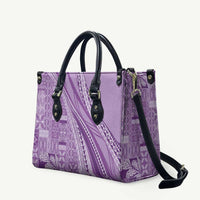 Pasifika Women's Day - Samoa Siapo Malu Tattoo Inspired Leather Bag Lavender LT7 Lavender - Polynesian Pride