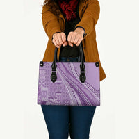 Pasifika Women's Day - Samoa Siapo Malu Tattoo Inspired Leather Bag Lavender LT7 - Polynesian Pride