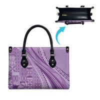 Pasifika Women's Day - Samoa Siapo Malu Tattoo Inspired Leather Bag Lavender LT7 - Polynesian Pride