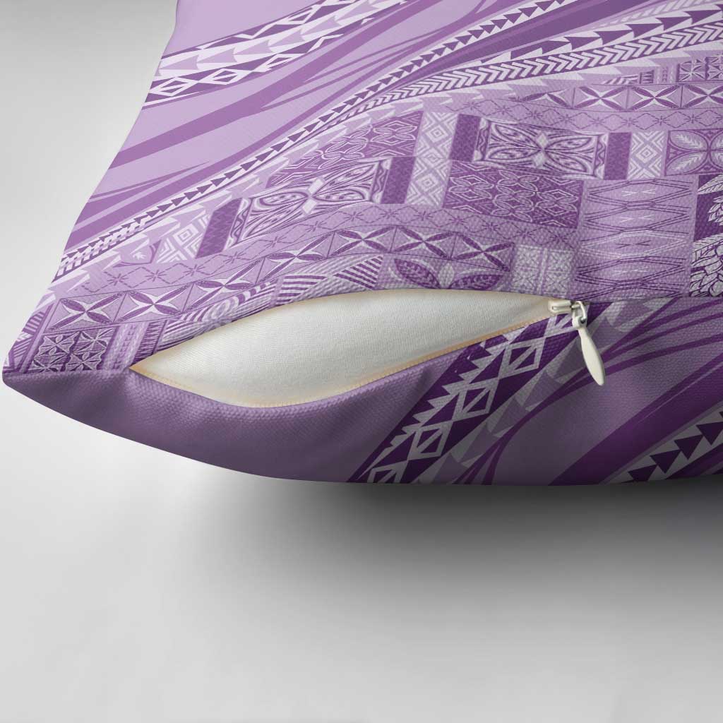 Pasifika Women's Day - Samoa Siapo Malu Tattoo Inspired Pillow Cover Lavender LT7 - Polynesian Pride