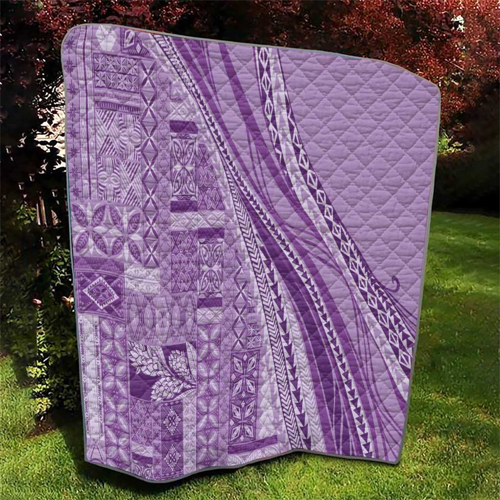 Pasifika Women's Day - Samoa Siapo Malu Tattoo Inspired Quilt Lavender LT7 - Polynesian Pride