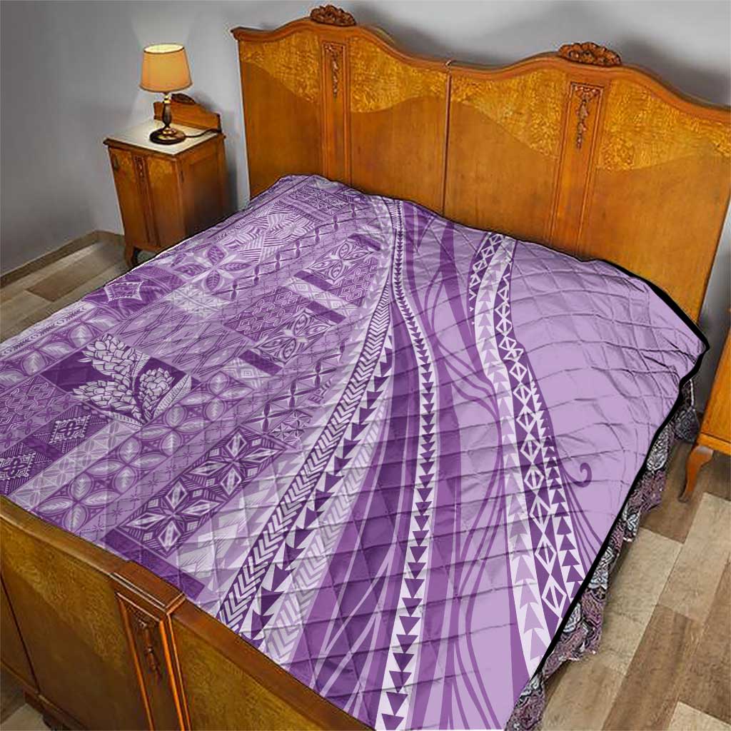 Pasifika Women's Day - Samoa Siapo Malu Tattoo Inspired Quilt Lavender LT7 - Polynesian Pride