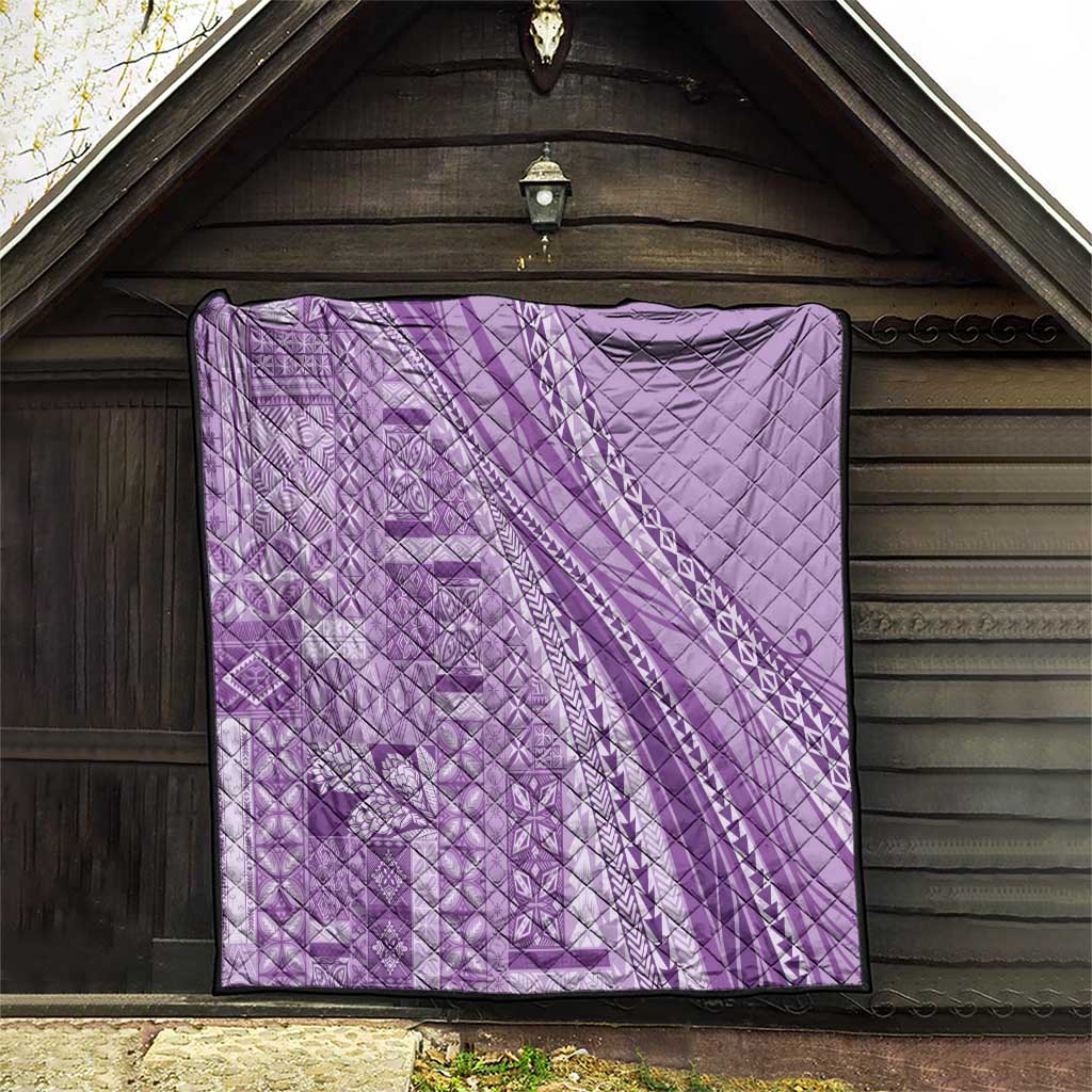 Pasifika Women's Day - Samoa Siapo Malu Tattoo Inspired Quilt Lavender LT7 - Polynesian Pride