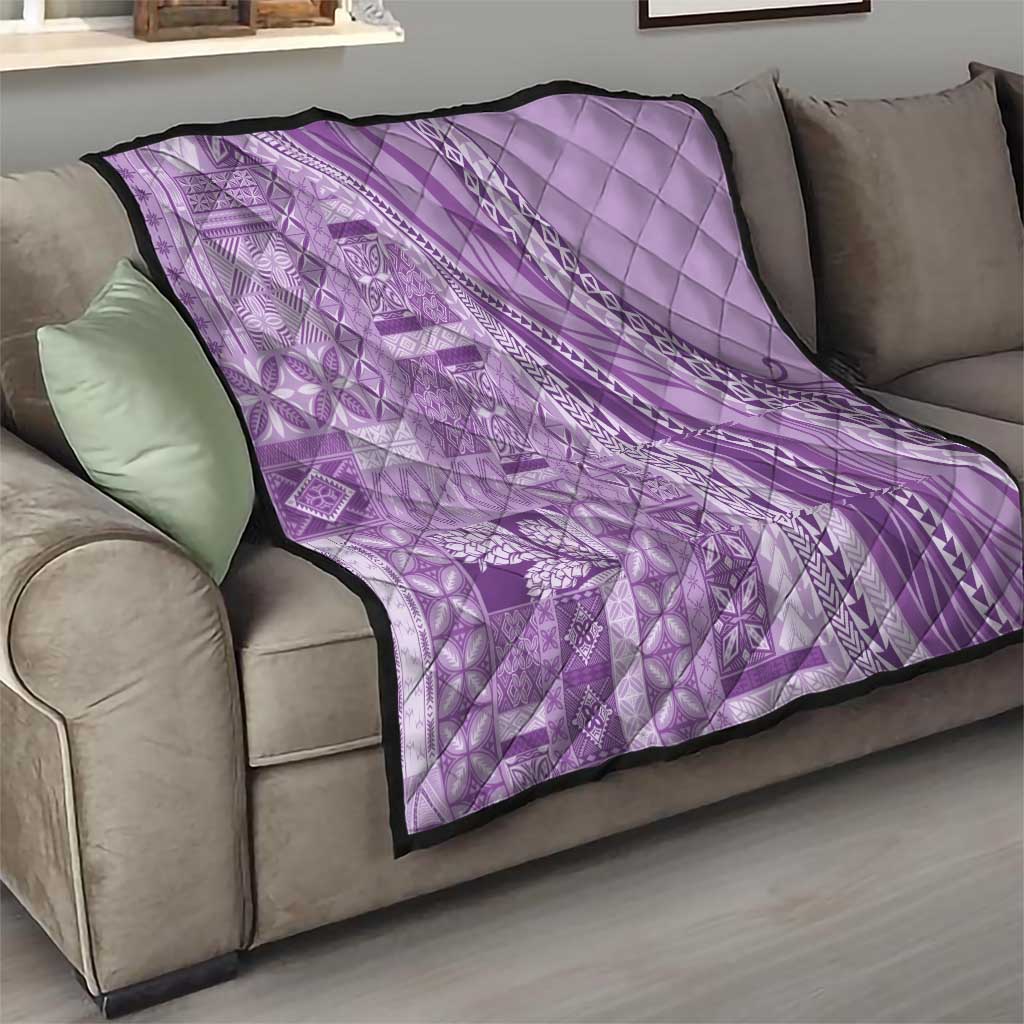 Pasifika Women's Day - Samoa Siapo Malu Tattoo Inspired Quilt Lavender LT7 - Polynesian Pride