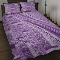 Pasifika Women's Day - Samoa Siapo Malu Tattoo Inspired Quilt Bed Set Lavender LT7 Lavender - Polynesian Pride