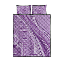 Pasifika Women's Day - Samoa Siapo Malu Tattoo Inspired Quilt Bed Set Lavender LT7 - Polynesian Pride