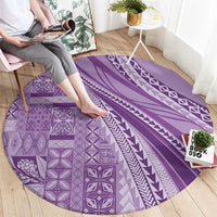 Pasifika Women's Day - Samoa Siapo Malu Tattoo Inspired Round Carpet Lavender LT7 - Polynesian Pride
