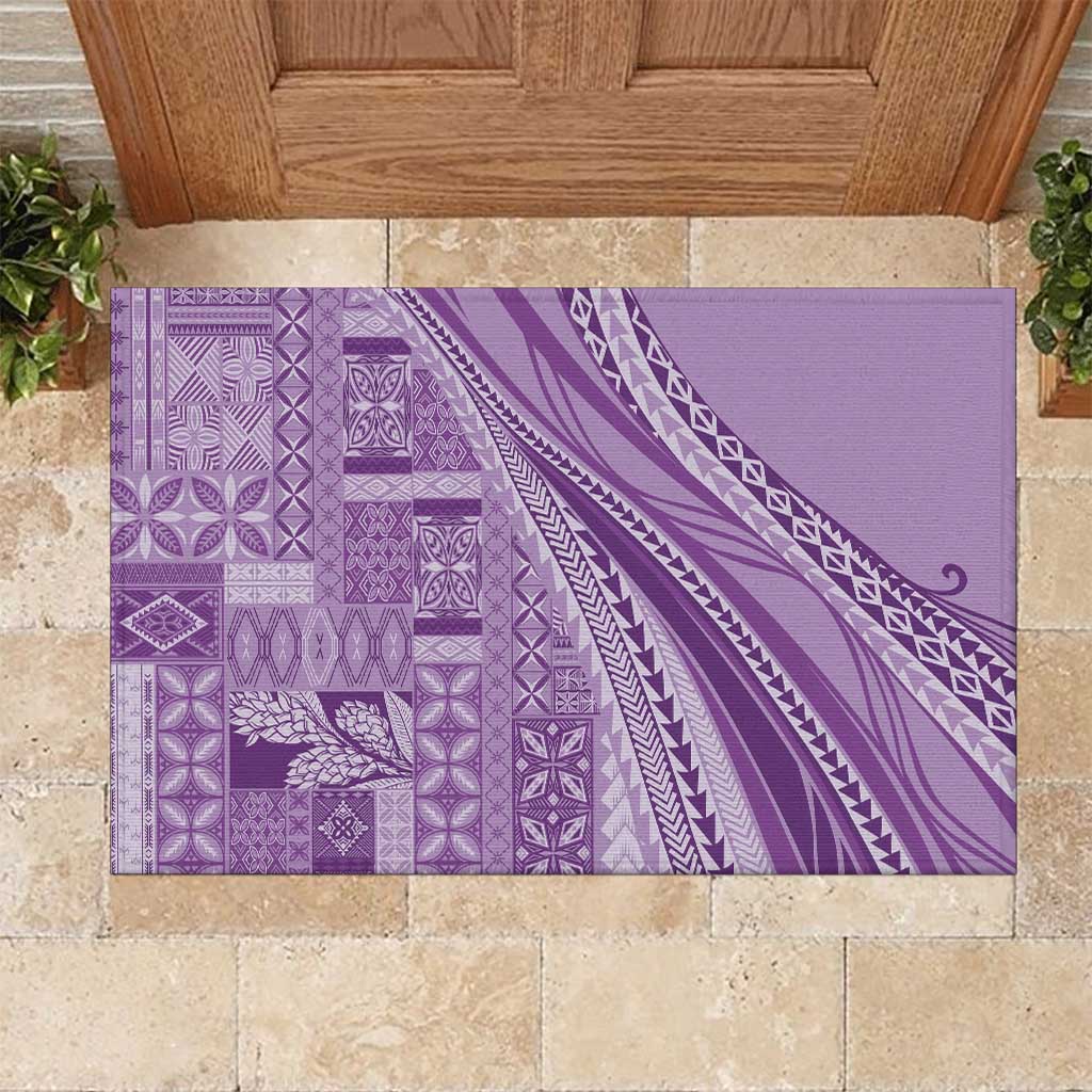 Pasifika Women's Day - Samoa Siapo Malu Tattoo Inspired Rubber Doormat Lavender LT7 Lavender - Polynesian Pride
