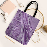Pasifika Women's Day - Samoa Siapo Malu Tattoo Inspired Tote Bag Lavender LT7 Black Strap One Size Lavender - Polynesian Pride