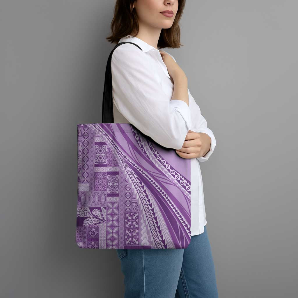 Pasifika Women's Day - Samoa Siapo Malu Tattoo Inspired Tote Bag Lavender LT7 - Polynesian Pride