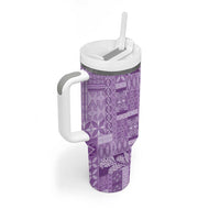 Pasifika Women's Day - Samoa Siapo Malu Tattoo Inspired Tumbler With Handle Lavender LT7 - Polynesian Pride