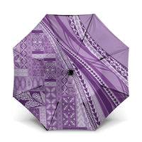Pasifika Women's Day - Samoa Siapo Malu Tattoo Inspired Umbrella Lavender LT7 One Size Folded 11.42 inch Opened Diameter 37.4 inch Lavender - Polynesian Pride