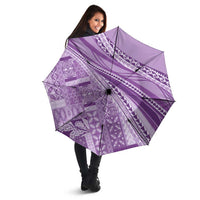 Pasifika Women's Day - Samoa Siapo Malu Tattoo Inspired Umbrella Lavender LT7 - Polynesian Pride