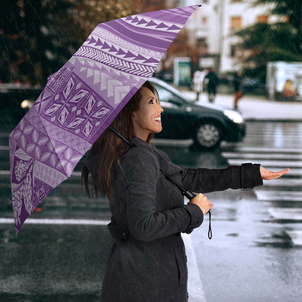 Pasifika Women's Day - Samoa Siapo Malu Tattoo Inspired Umbrella Lavender LT7 - Polynesian Pride