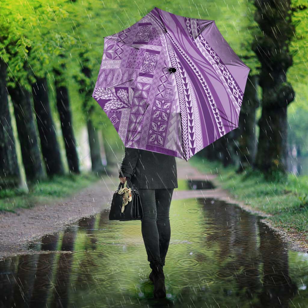 Pasifika Women's Day - Samoa Siapo Malu Tattoo Inspired Umbrella Lavender LT7 - Polynesian Pride