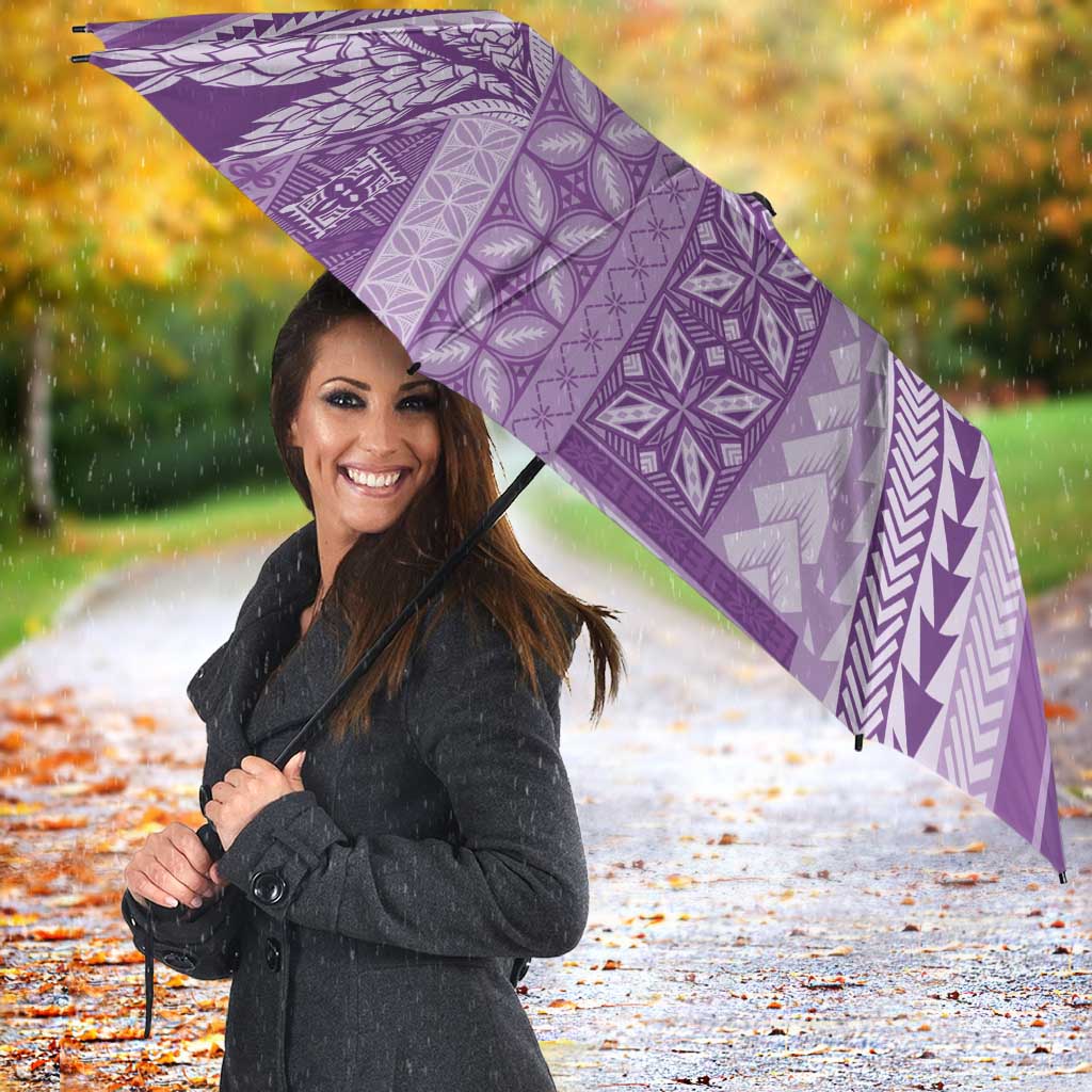 Pasifika Women's Day - Samoa Siapo Malu Tattoo Inspired Umbrella Lavender LT7 - Polynesian Pride