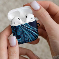 Pasifika Women's Day - Samoa Siapo Malu Tattoo Inspired AirPods Case Navy Blue LT7 - Polynesian Pride