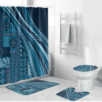 Pasifika Women's Day - Samoa Siapo Malu Tattoo Inspired Bathroom Set Navy Blue LT7 Bathroom Set (4 pcs) Navy Blue - Polynesian Pride